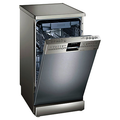 Siemens SR26T891GB Freestanding Slimline Dishwasher, Stainless Steel Siemens SR26T891GB Freestanding Slimline Dishwasher, Stainless Steel